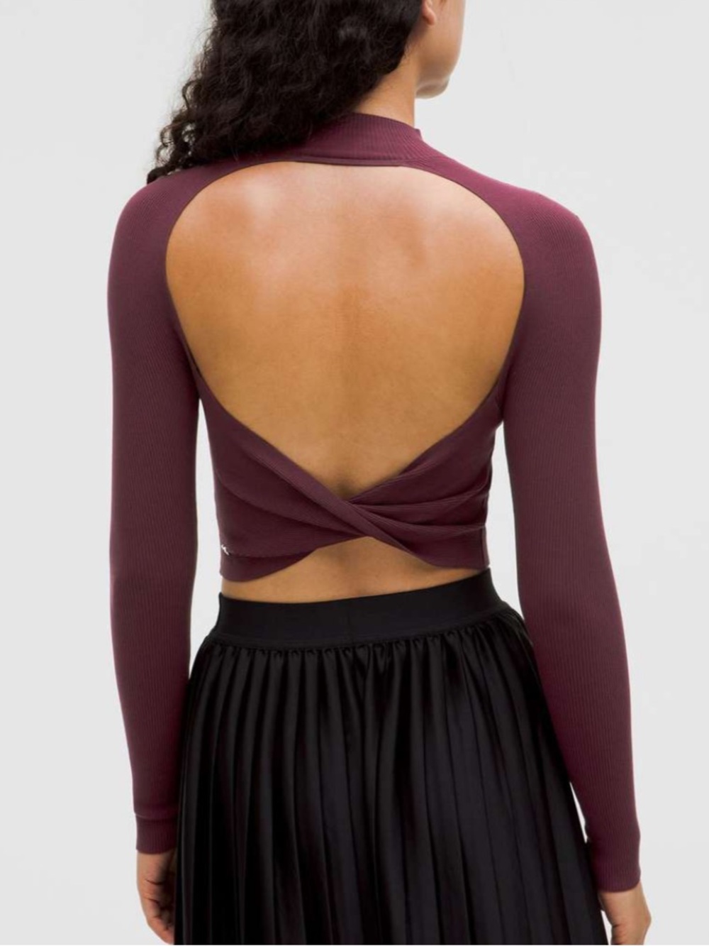 Lululemon❣️Ribbed-Knit Twist-Back Mockneck Sweater